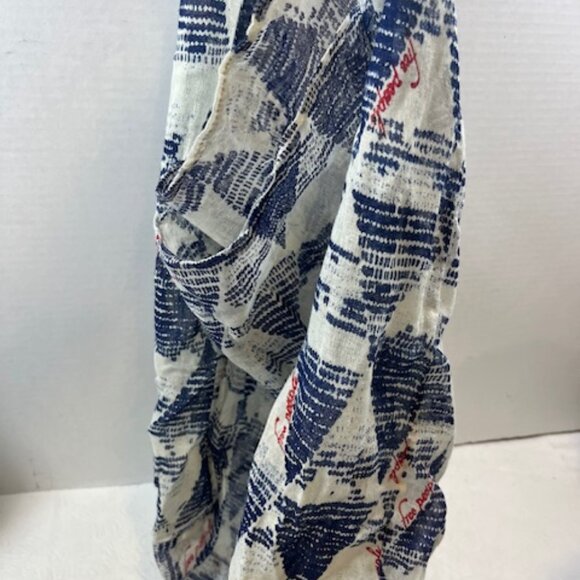 Free People Reusable Bag Gauze Linen Geometric Print Hobo Tote One Strap - Picture 7 of 9